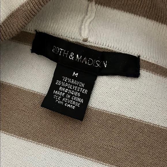 Tan & White stripe Cardigan - Picture 2 of 4